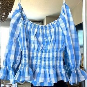NWT / Skies are blue / sz small / western cinched waist top